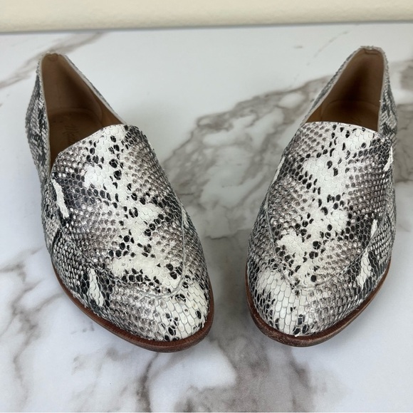 Madewell Women Size 6 The Frances Snakeskin Leather Pointed Toe Loafers Slip On - Picture 9 of 11